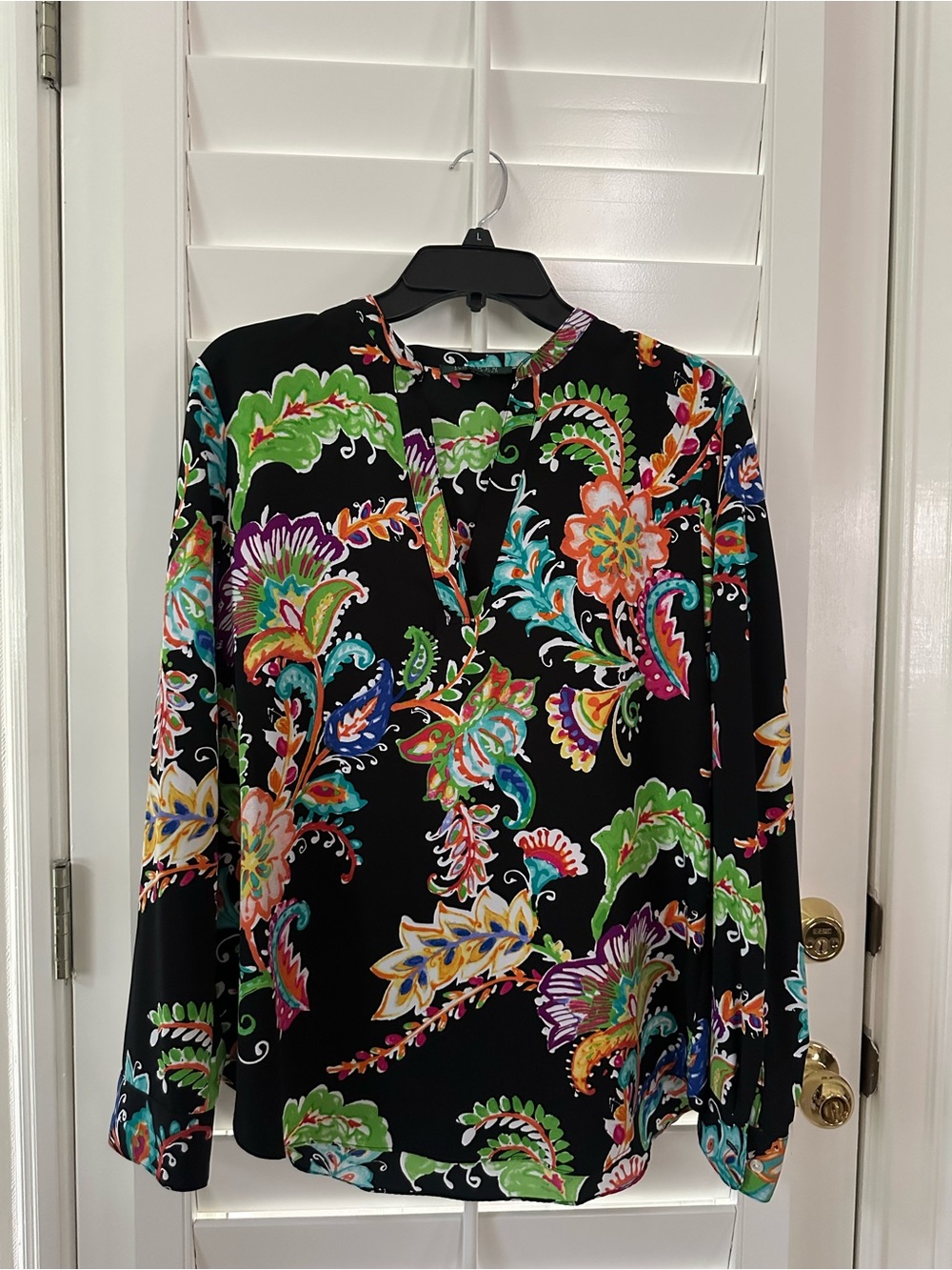 Ralph Lauren Black Floral Paisley Mix Blouse